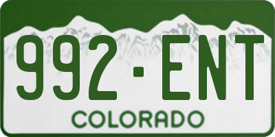 CO license plate 992ENT