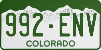CO license plate 992ENV