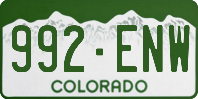 CO license plate 992ENW