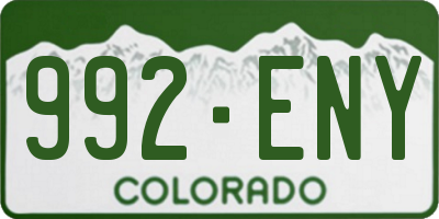 CO license plate 992ENY