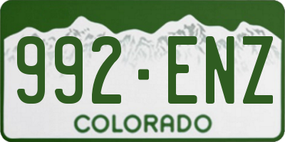 CO license plate 992ENZ