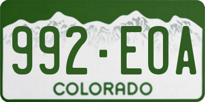 CO license plate 992EOA