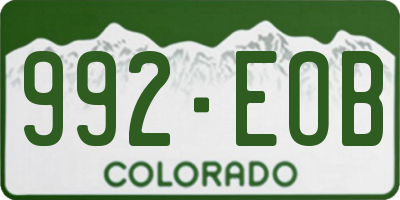 CO license plate 992EOB