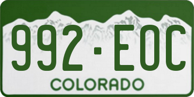 CO license plate 992EOC