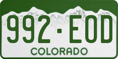 CO license plate 992EOD