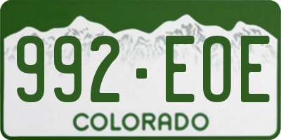CO license plate 992EOE