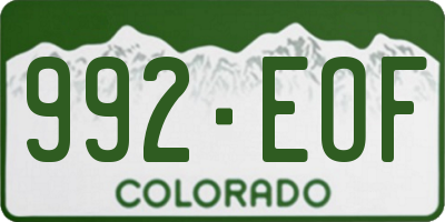 CO license plate 992EOF