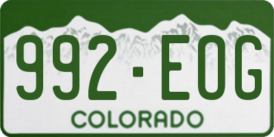 CO license plate 992EOG