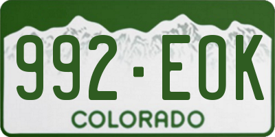 CO license plate 992EOK