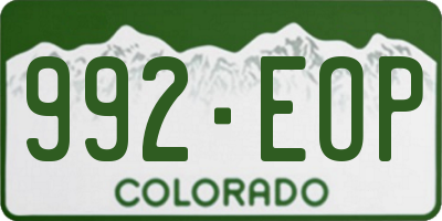 CO license plate 992EOP