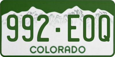CO license plate 992EOQ