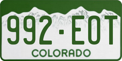 CO license plate 992EOT
