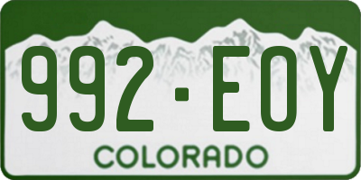 CO license plate 992EOY