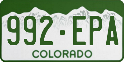 CO license plate 992EPA