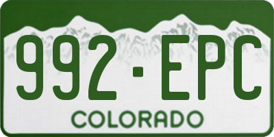 CO license plate 992EPC