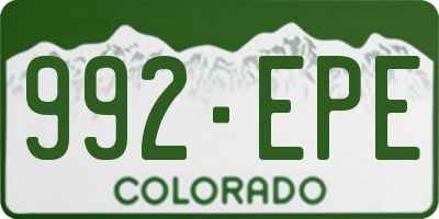 CO license plate 992EPE