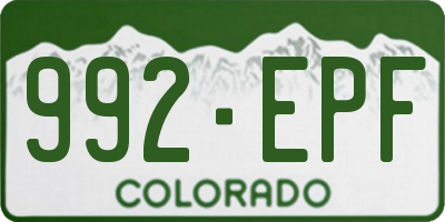 CO license plate 992EPF