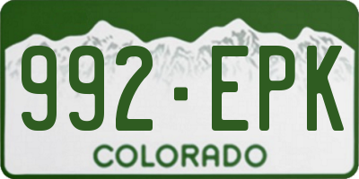 CO license plate 992EPK