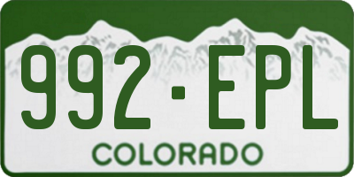 CO license plate 992EPL