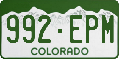 CO license plate 992EPM