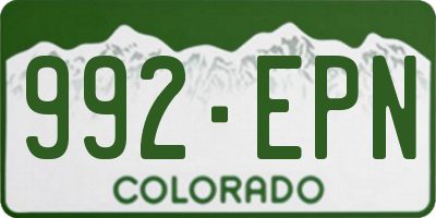 CO license plate 992EPN