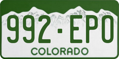 CO license plate 992EPO