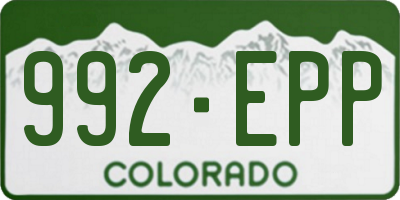 CO license plate 992EPP