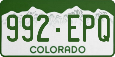 CO license plate 992EPQ