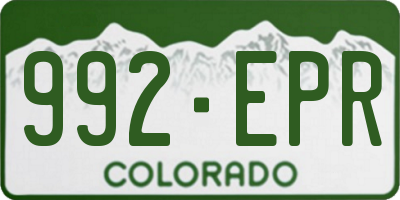 CO license plate 992EPR