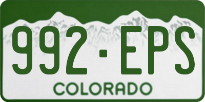 CO license plate 992EPS