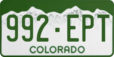 CO license plate 992EPT
