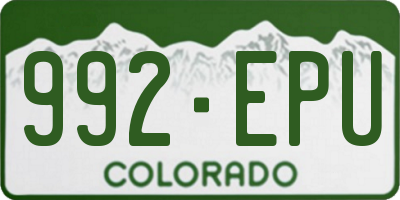 CO license plate 992EPU