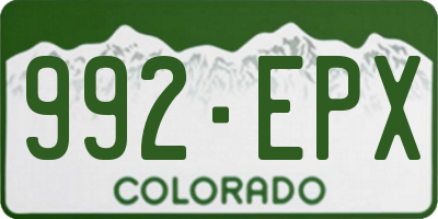 CO license plate 992EPX