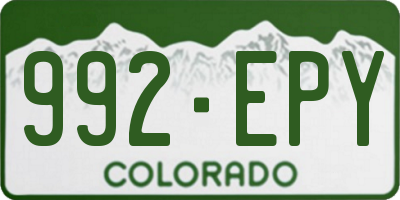 CO license plate 992EPY