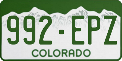 CO license plate 992EPZ
