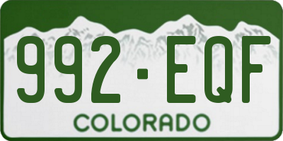 CO license plate 992EQF