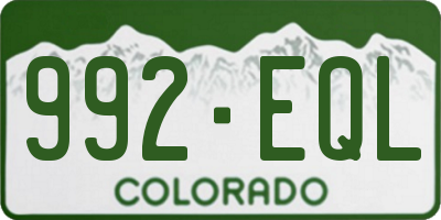 CO license plate 992EQL