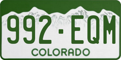 CO license plate 992EQM