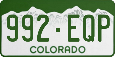 CO license plate 992EQP