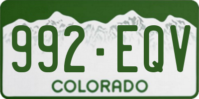 CO license plate 992EQV