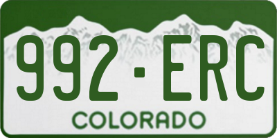 CO license plate 992ERC