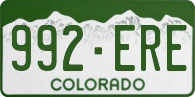 CO license plate 992ERE