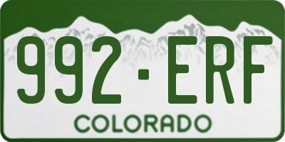CO license plate 992ERF