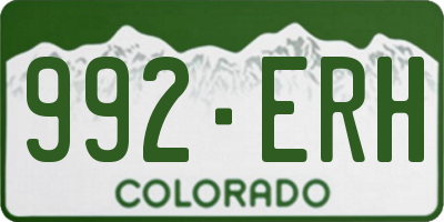 CO license plate 992ERH
