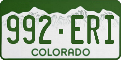 CO license plate 992ERI