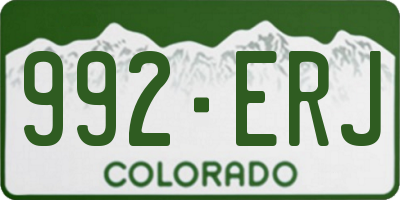 CO license plate 992ERJ