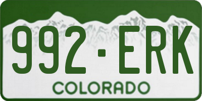 CO license plate 992ERK