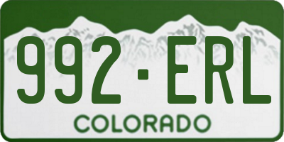 CO license plate 992ERL