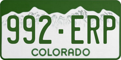 CO license plate 992ERP