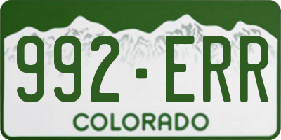 CO license plate 992ERR